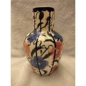 Vintage Slovakia floral vase 7" tall